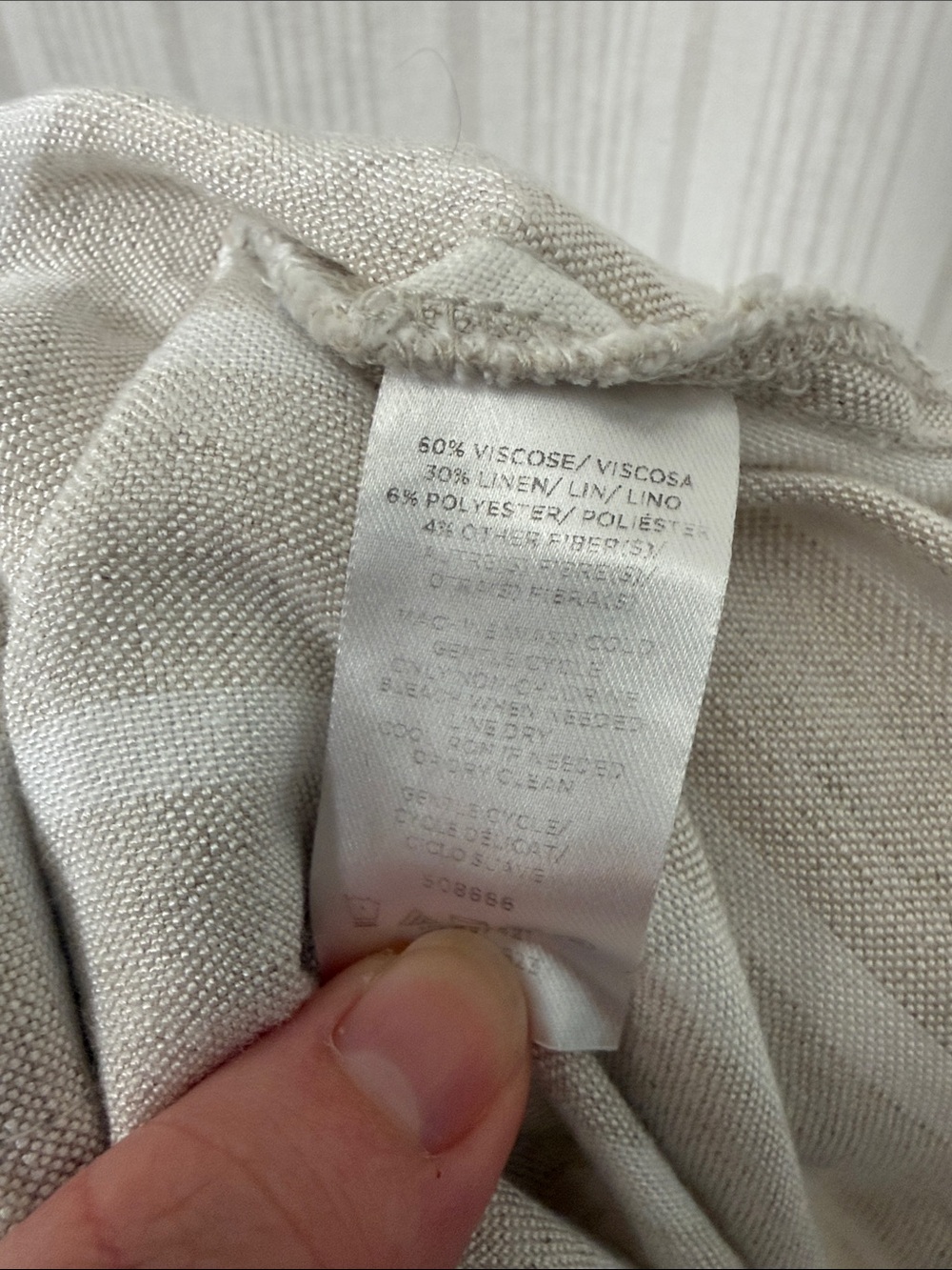 LOFT Cream Stripe Wide-Leg Linen Blend Pants - Picture 5 of 5